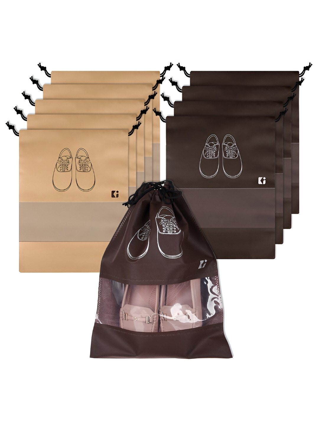 Kuber Industries Set Of 10 Non Woven Shoe Bags