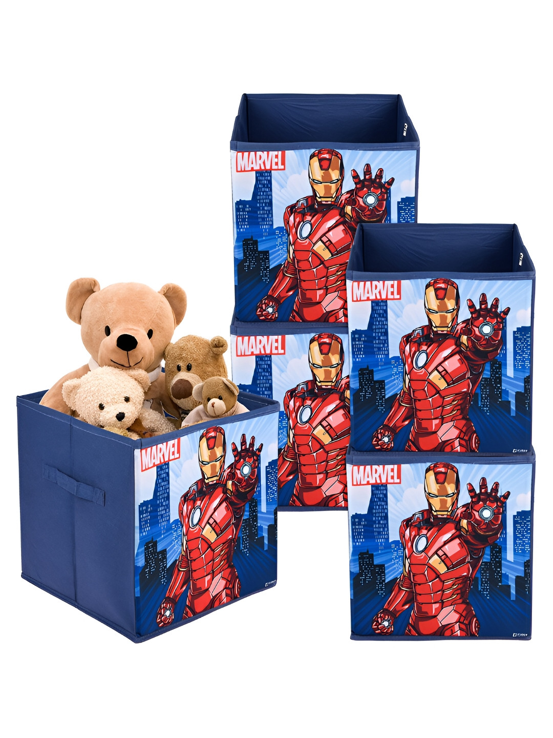 Kuber Industries Navy Blue 5 Pcs Regular Drawer Organisers