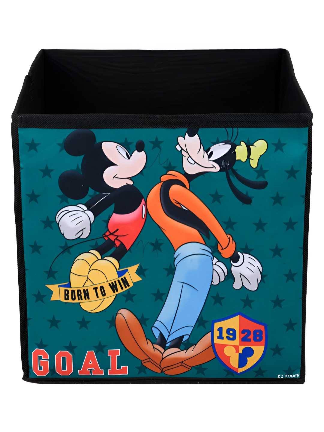 Kuber Industries Black & Green 5 Pieces Disney Printed Multi-Utility Organisers 33 Ltr