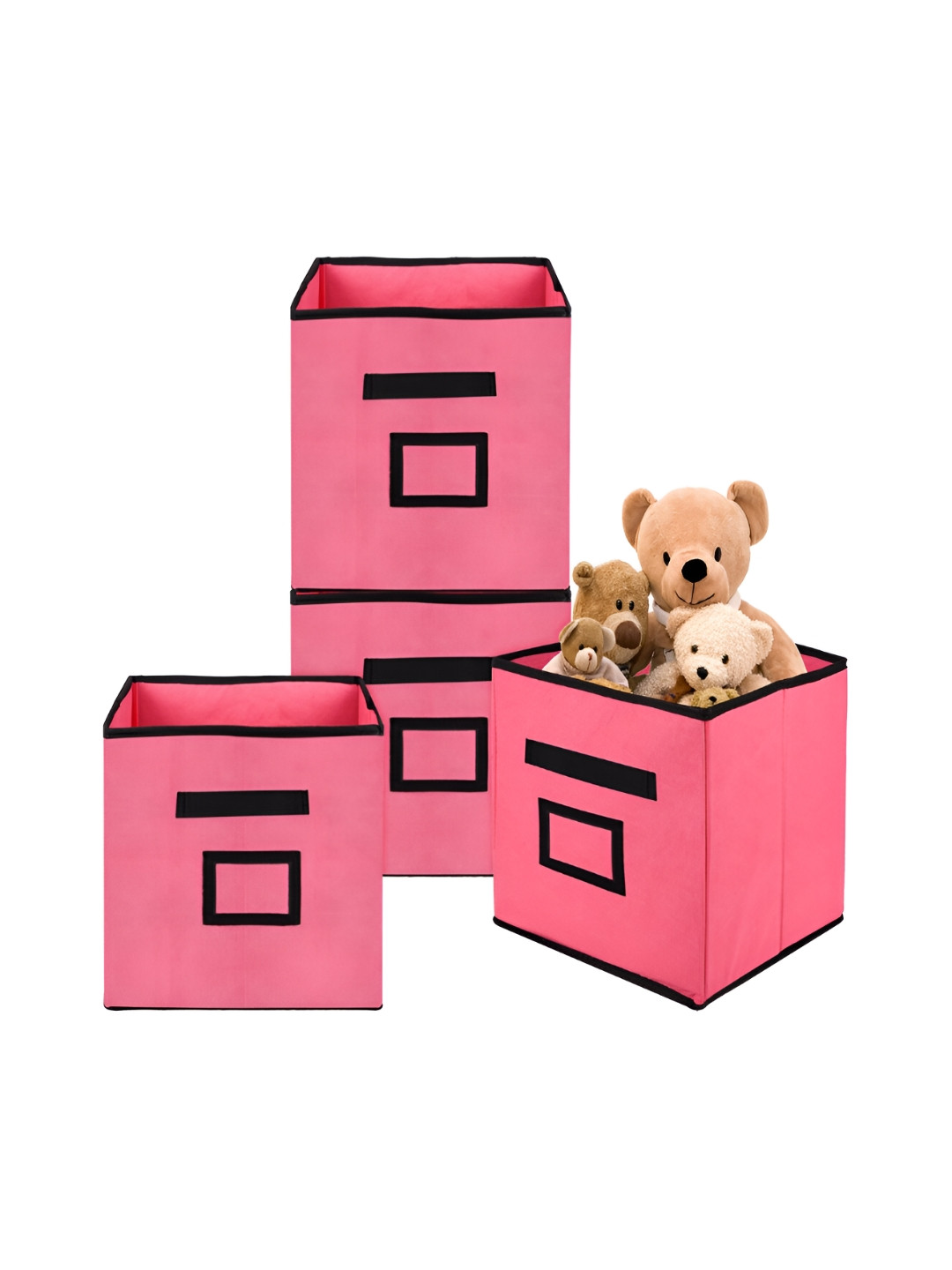 Kuber Industries Pink 5 Pcs Regular Drawer Organisers Storage Box