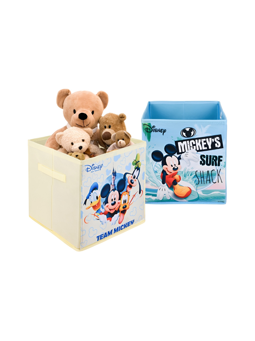 Kuber Industries Blue & Cream Coloured Disney Printed 2 Pieces Multi-Utility Organisers