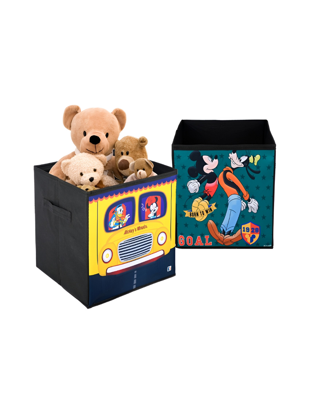 Kuber Industries Yellow & Black 2 Pcs Disney Printed Multi-Utility Organisers 33 Ltr