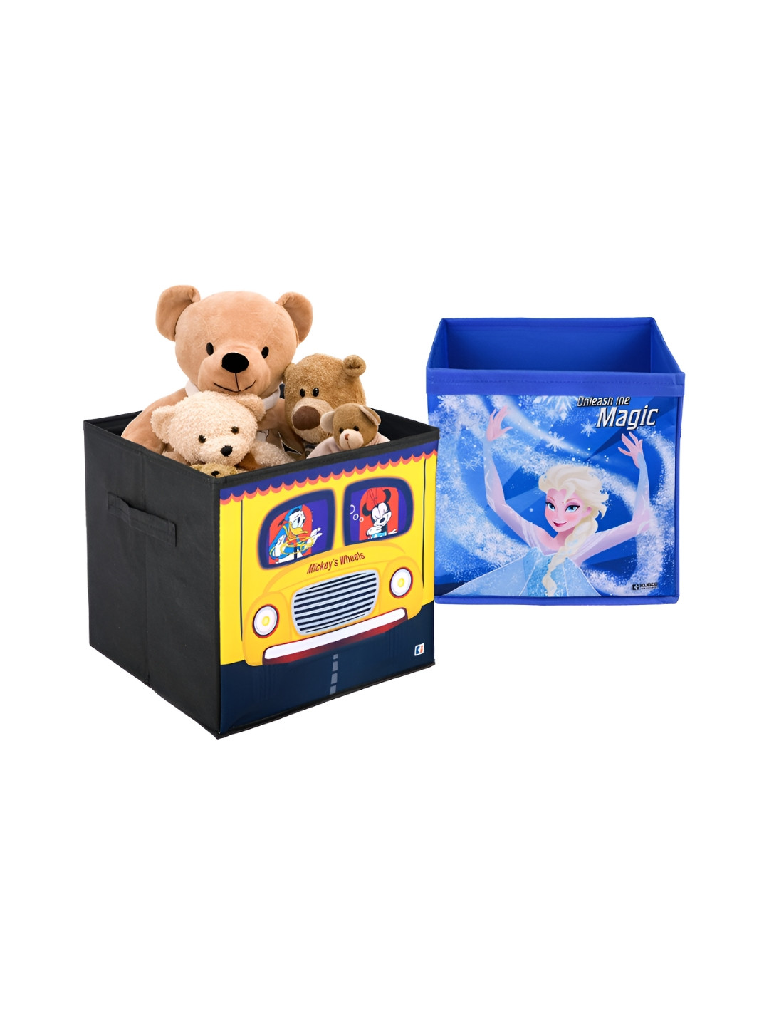 Kuber Industries Yellow & Black 2 Pieces Disney Printed Drawer Organisers