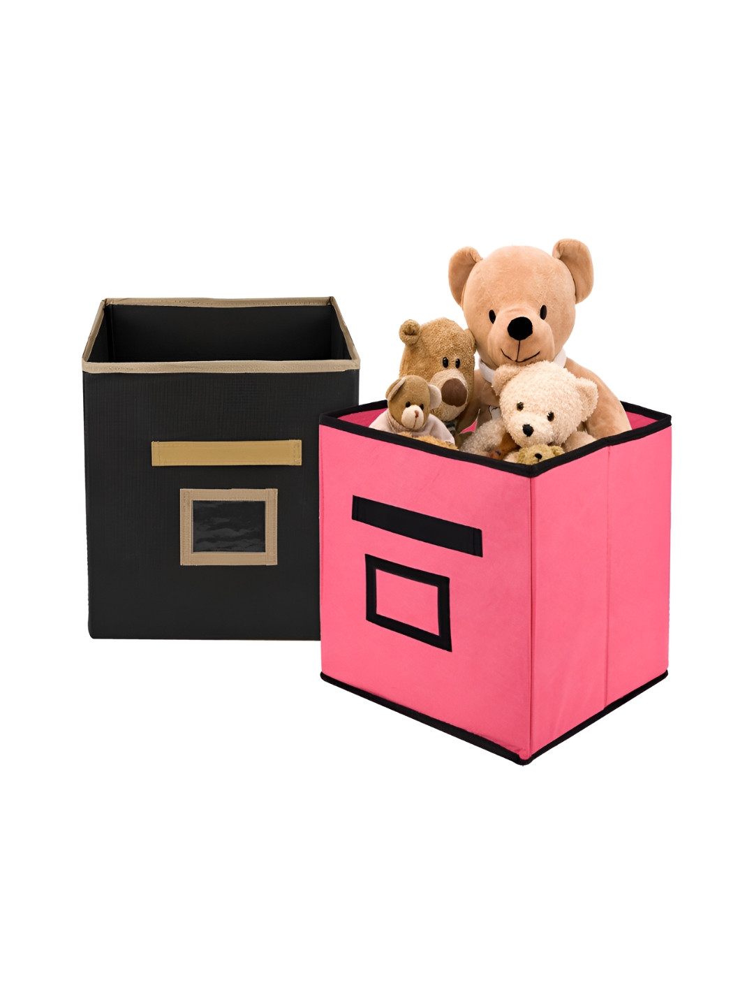 Kuber Industries Pink & Black 2 Pieces Drawer Organiser