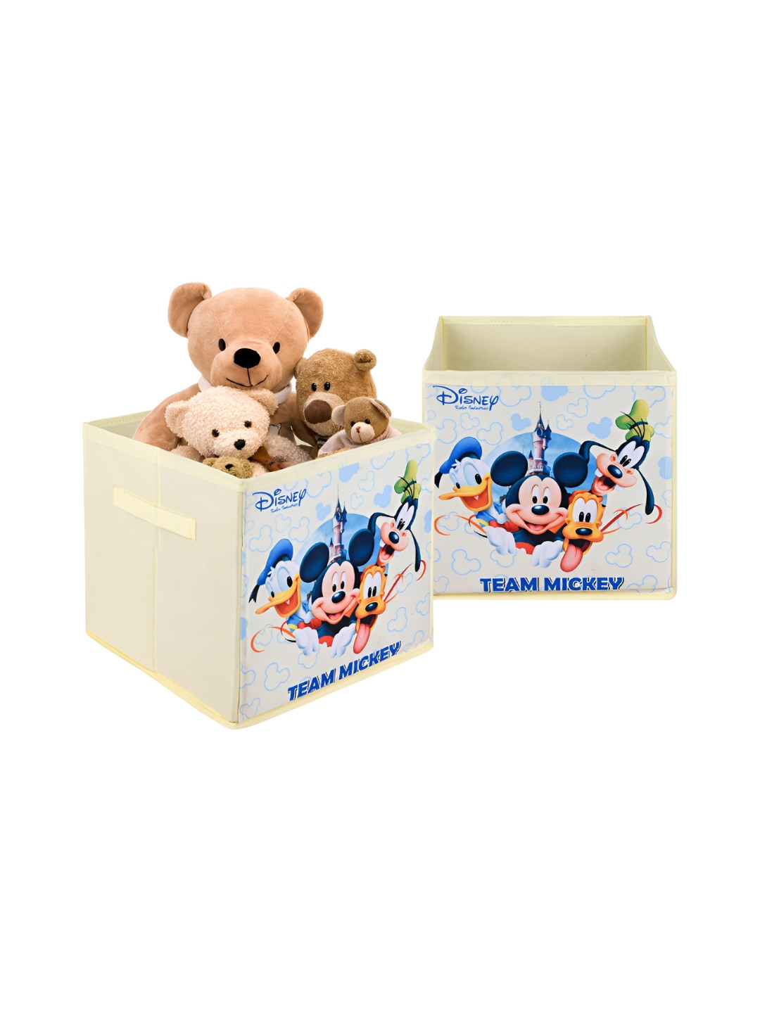 Kuber Industries Cream Coloured Disney Printed 2 Pcs Multi-Utility Organisers 33 LTR