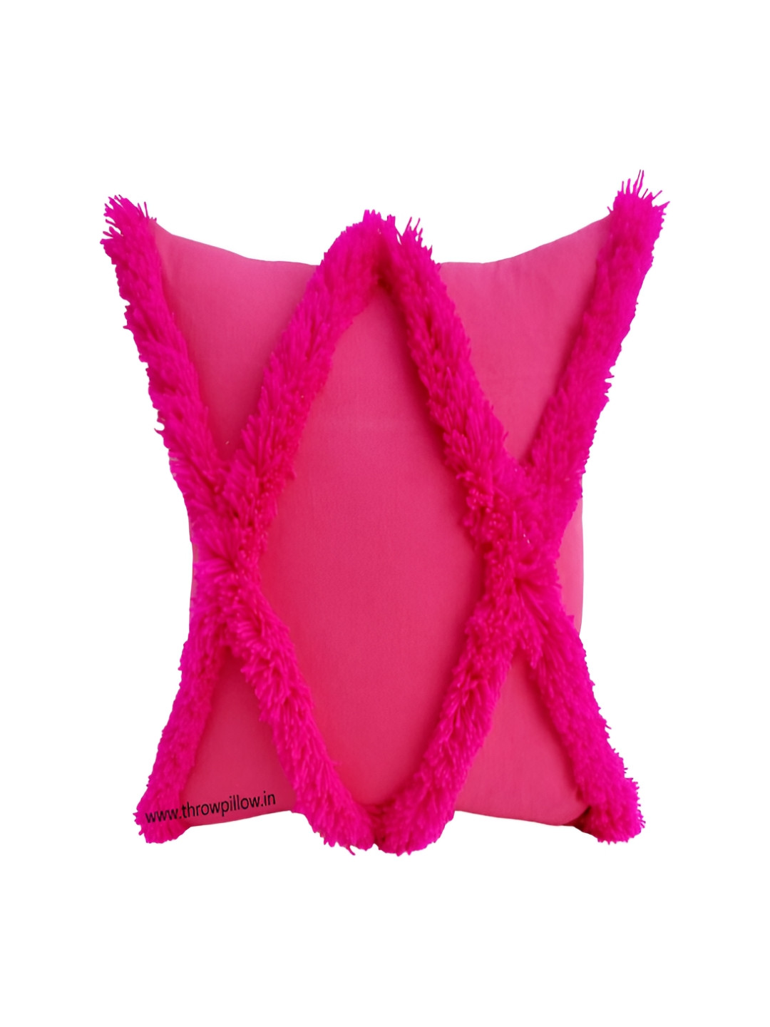 THROWPILLOW Self Design Polyester Washable Textured Rectangle Cushion Cover - 12x12In