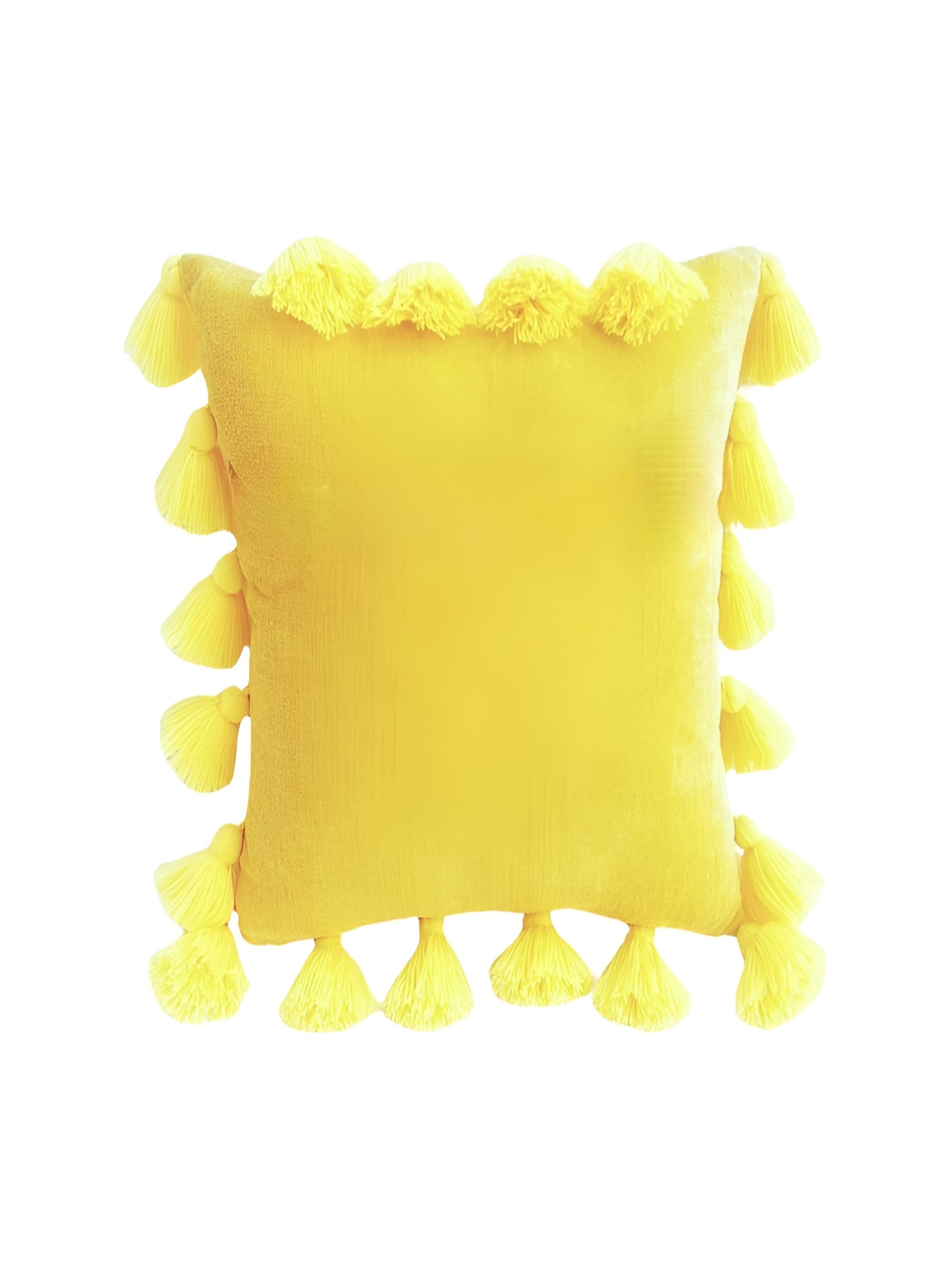THROWPILLOW Yellow Polyester Washable Square Cushion Covers - 12 x 12 In