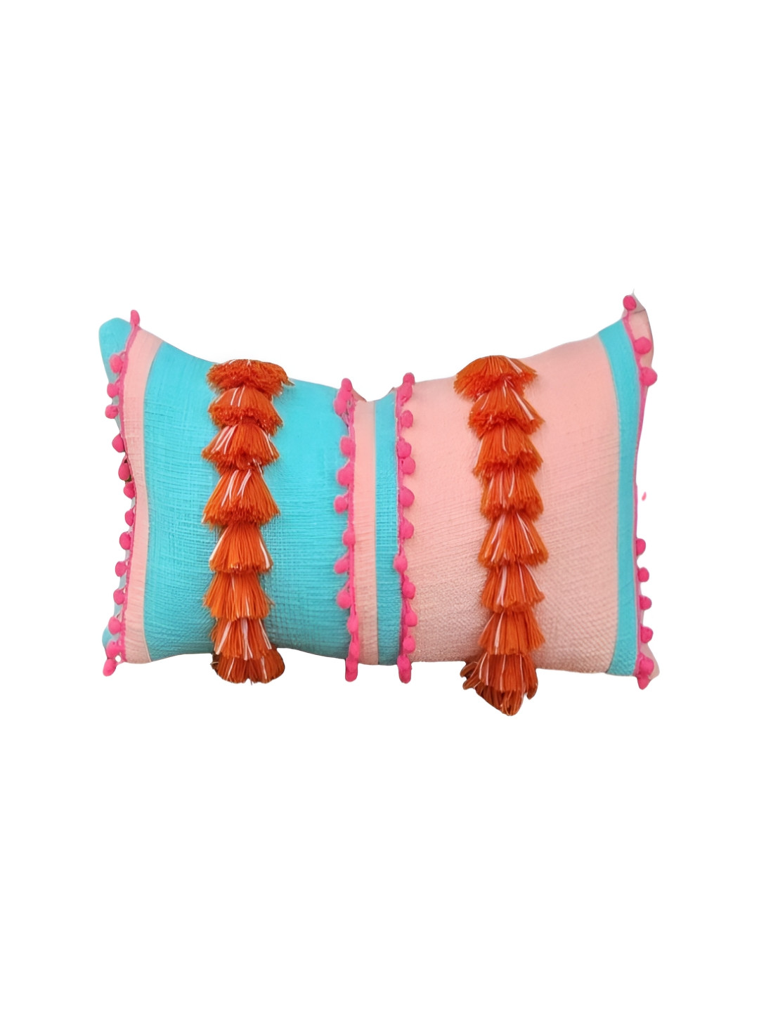 THROWPILLOW Blue & Pink Rectangle Cushion Covers