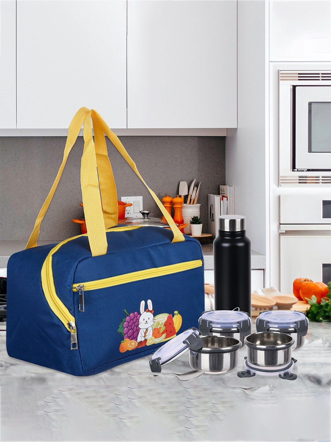 Kuber Industries Set of 2 Other Prints Waterproof Lunch bags Travel Accessory