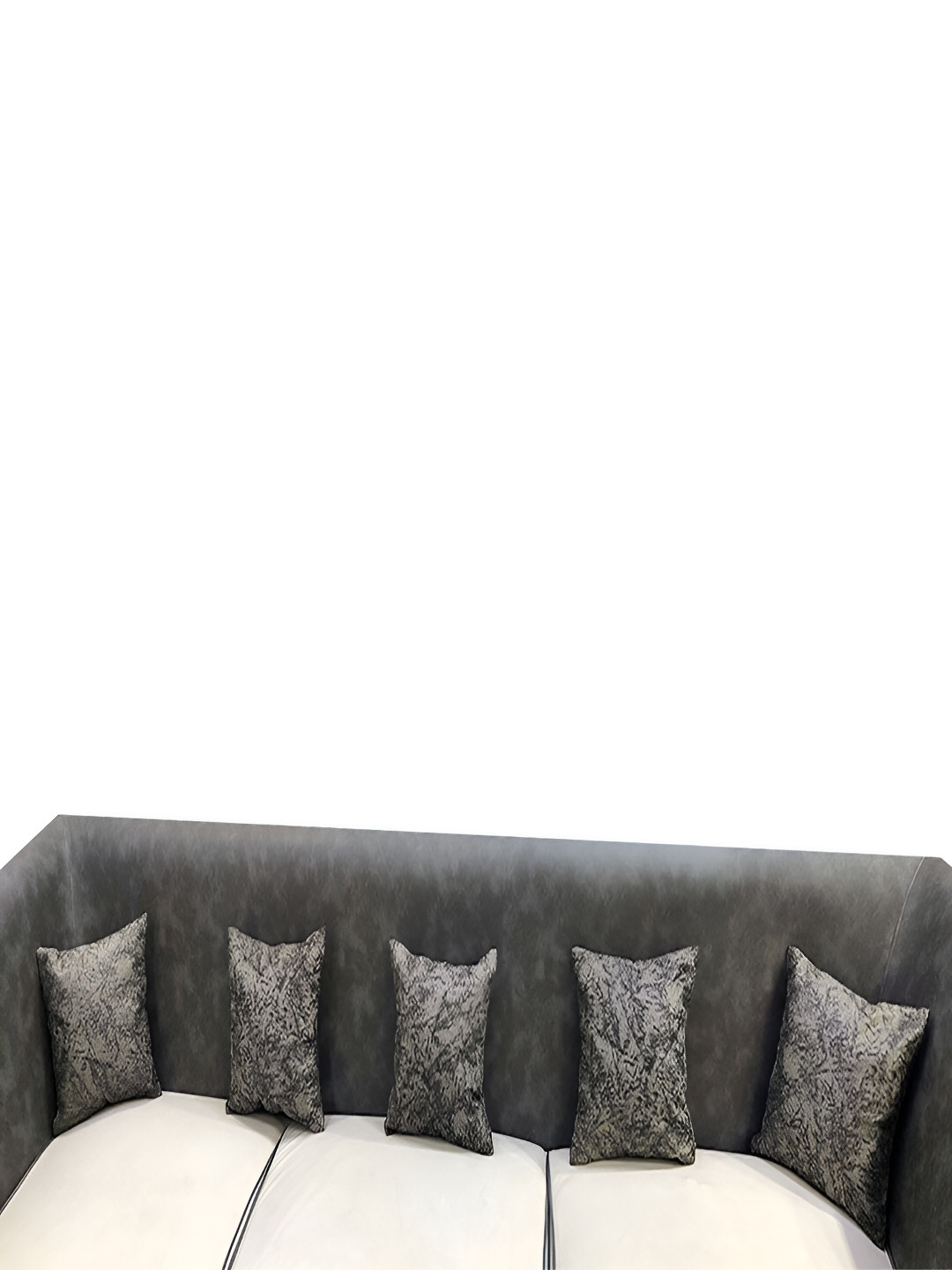 Good Vibes Grey & Grey Melange 5 Pcs Abstract Square Cushion Covers