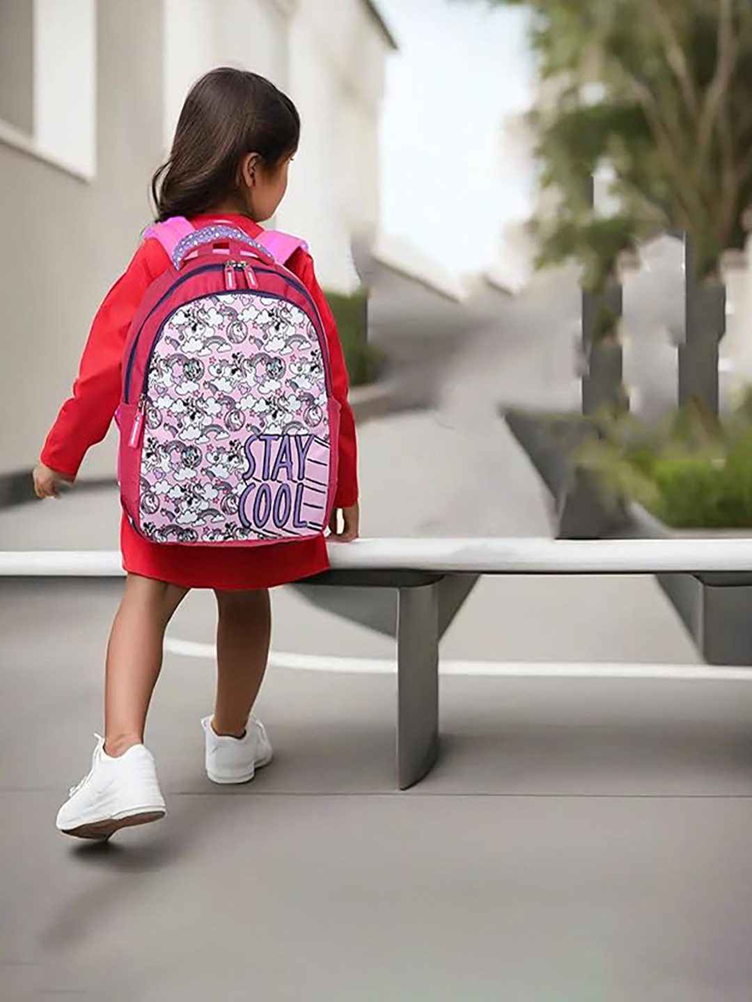 Kuber Industries Unicorn School Backpack for Kids College women Spacious Multiple Pockets