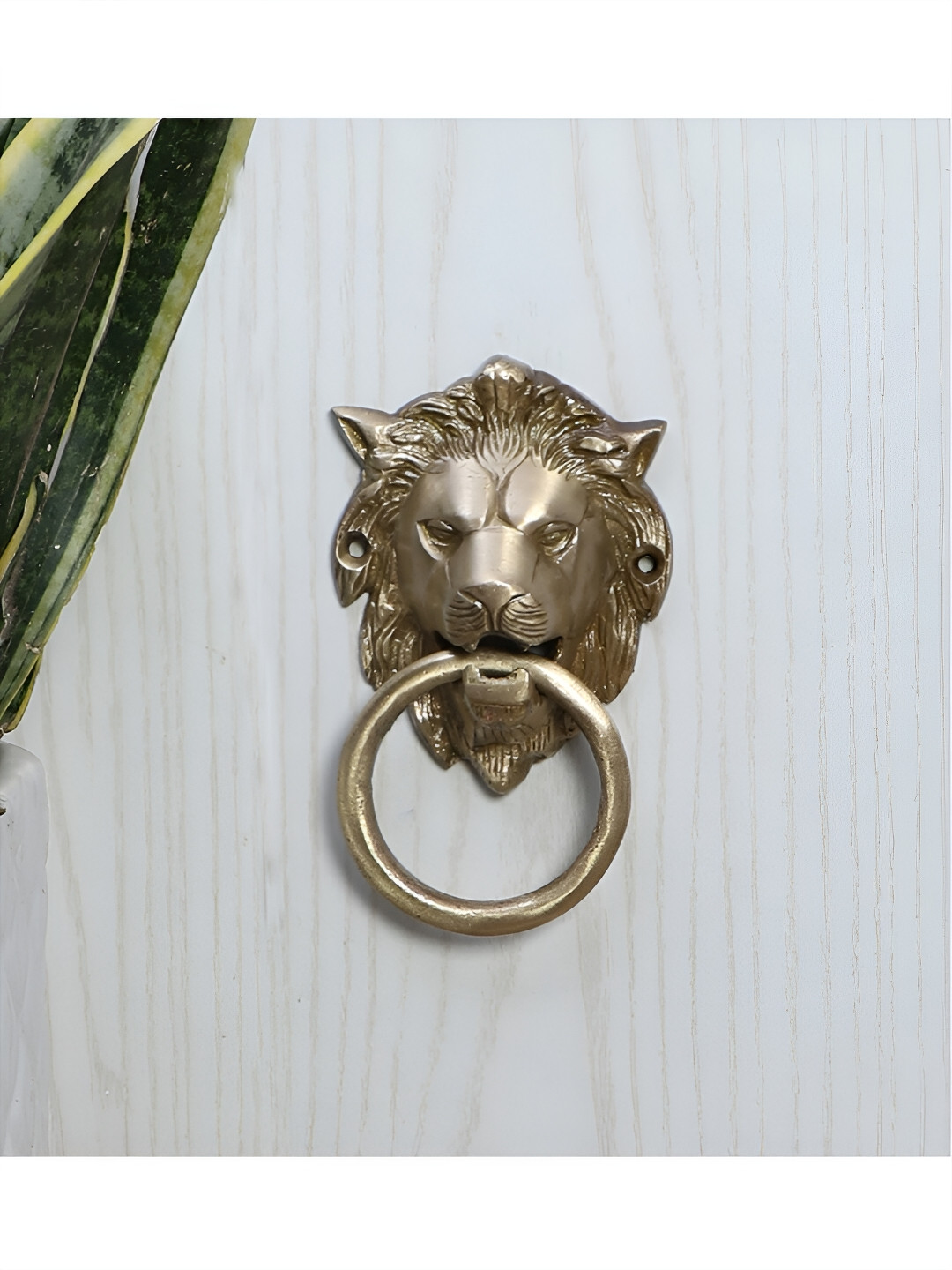 Two Moustaches Brown Lion Mouth Door Knocker