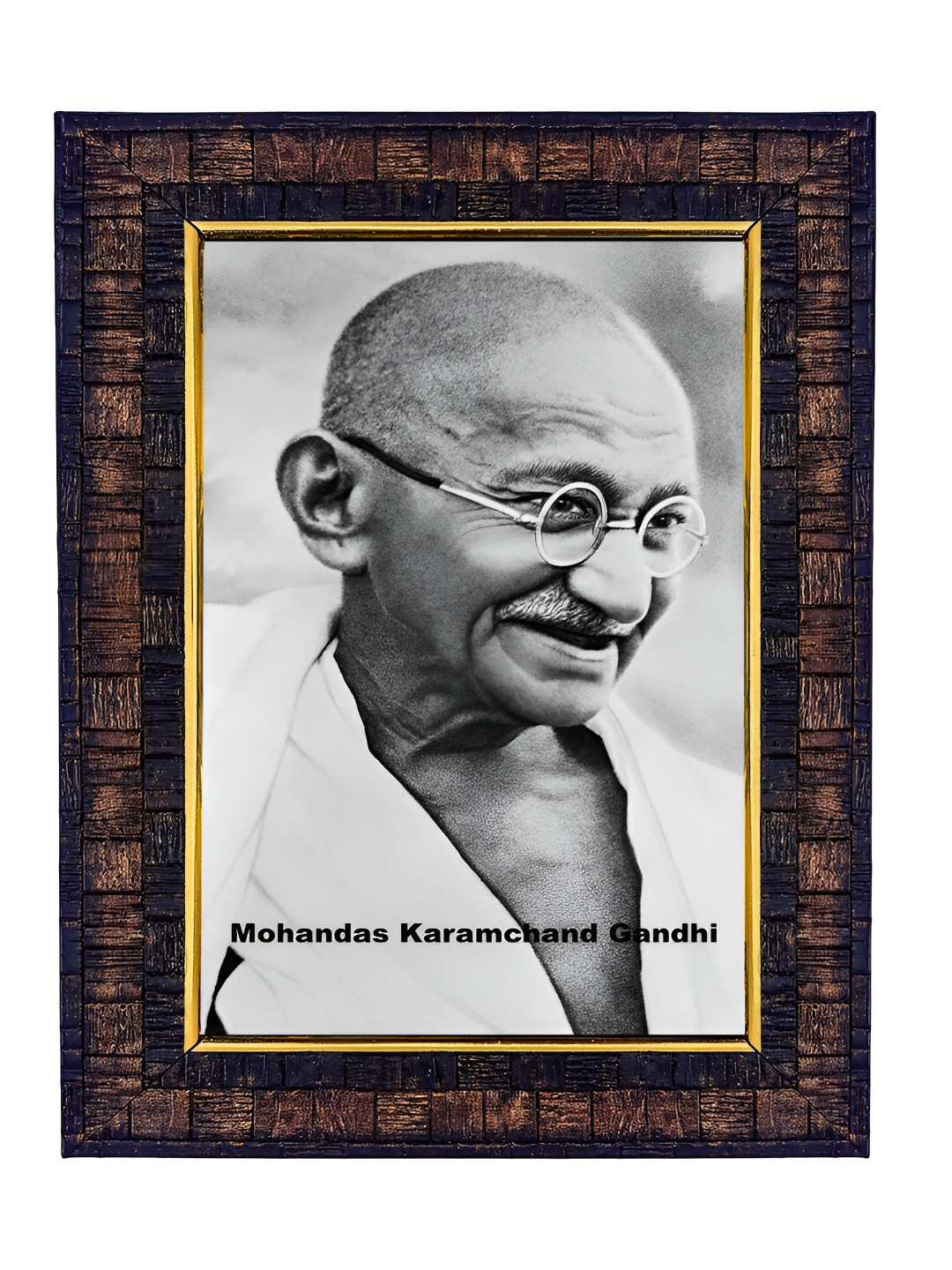 Hawai Black & Brown Wooden Self Design Rectangle Wall Photo Frame