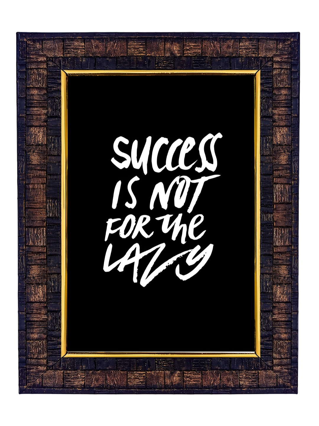 Hawai Black & Brown Wooden Self Design Rectangle Wall Photo Frame