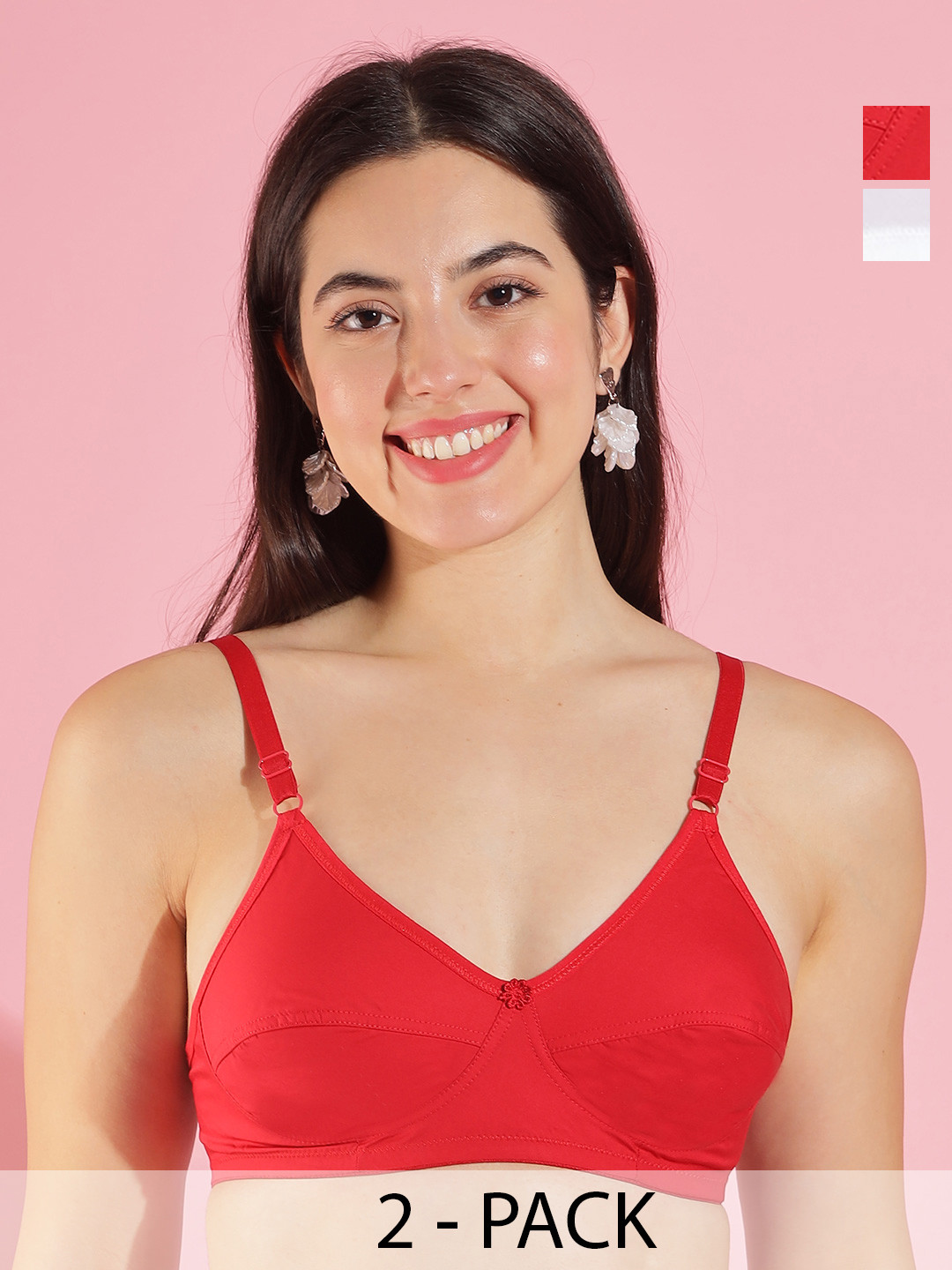 Dollar Missy Pack Of 2 Full Coverage All Day Comfort Cotton Everyday Bras