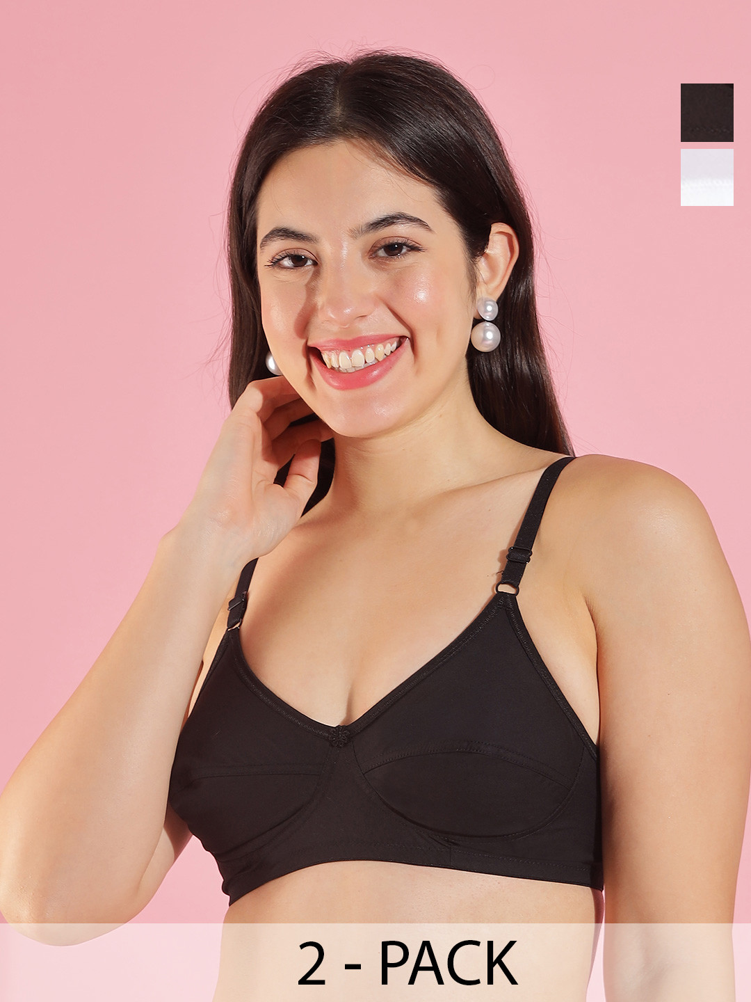 Dollar Missy Pack Of 2 Full Coverage All Day Comfort Cotton Everyday Bras