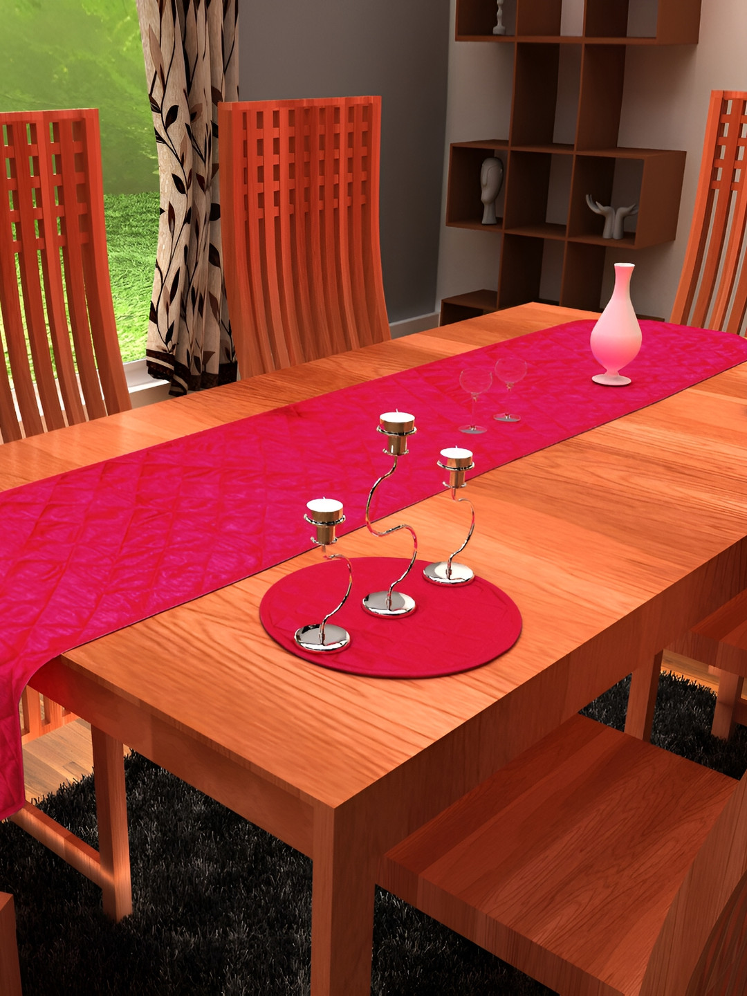 Home Heart Pink Quilted Reversible Table Runner