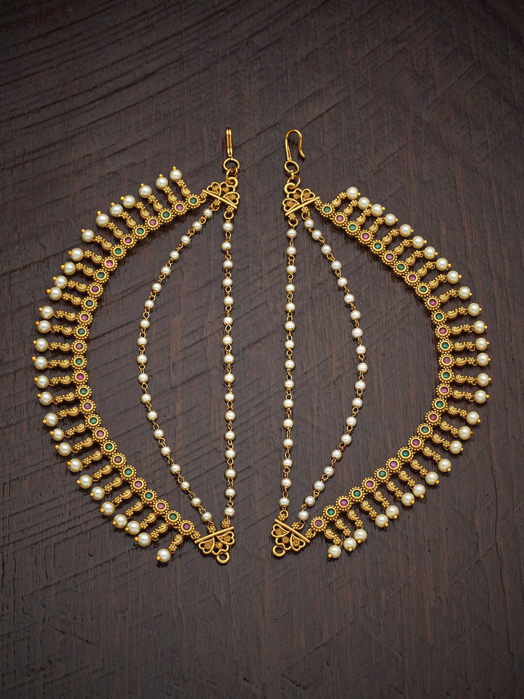 Kushal's Fashion Jewellery Gold-Plated Beaded Matil Hair Accessory Set