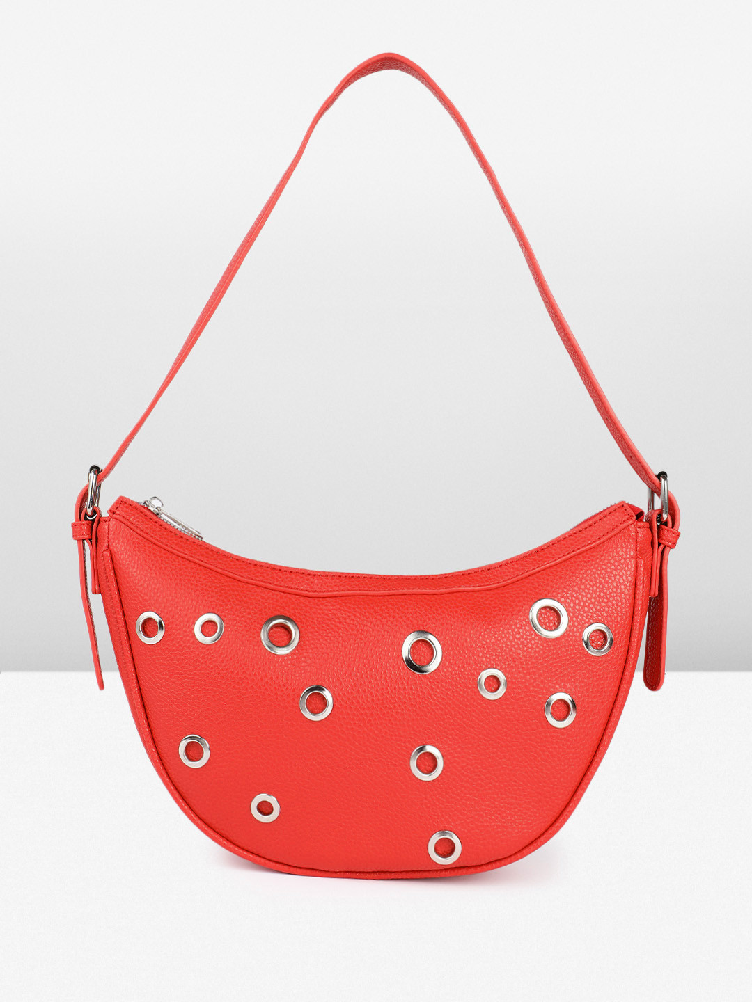 French Connection Structured Shoulder Bag with Cut Work