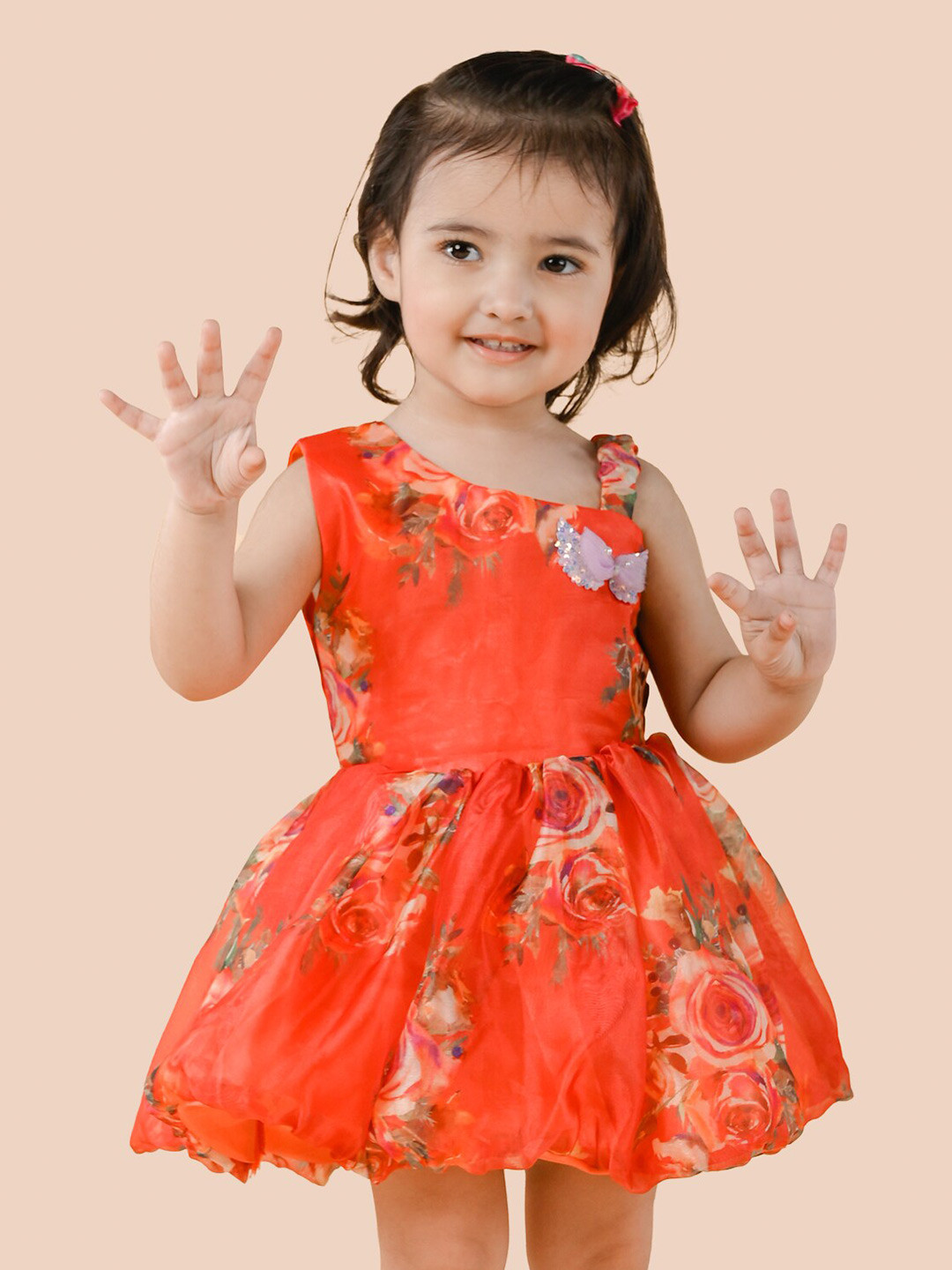 BAESD Infants Floral Print Sleeveless Organza Balloon Dress