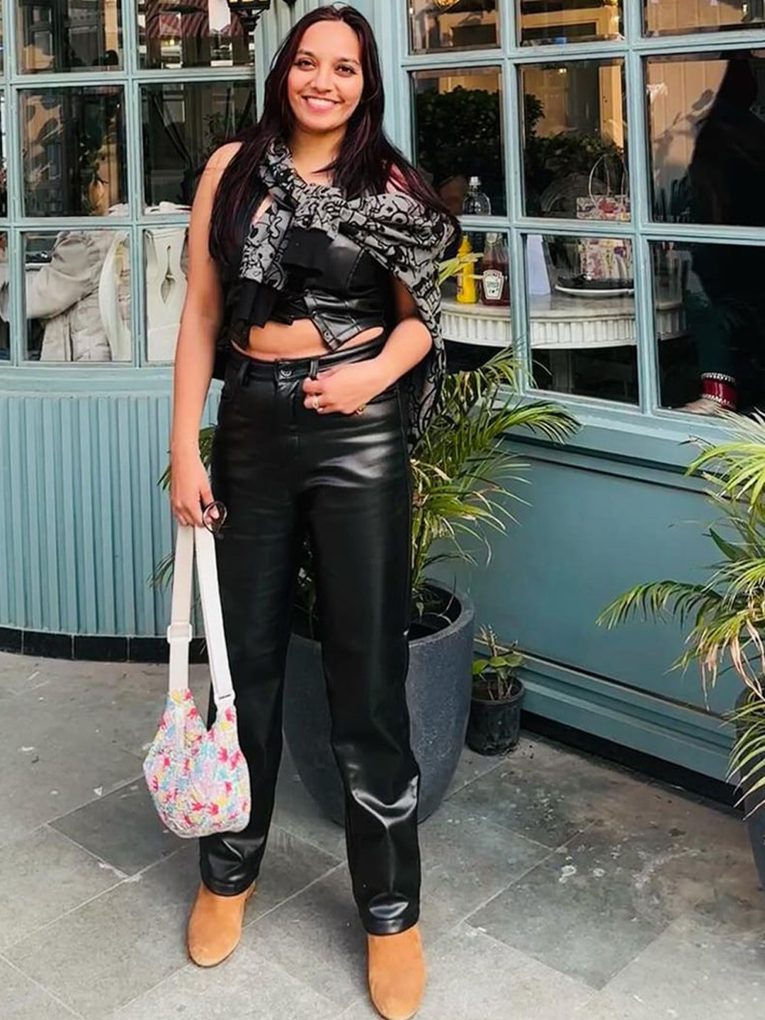 BAESD Women Original Mid-Rise Leather Regular Trousers