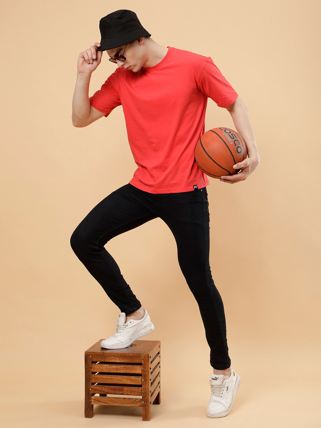 PockMAN Round Neck Drop Shoulder Cotton Oversized T shirt