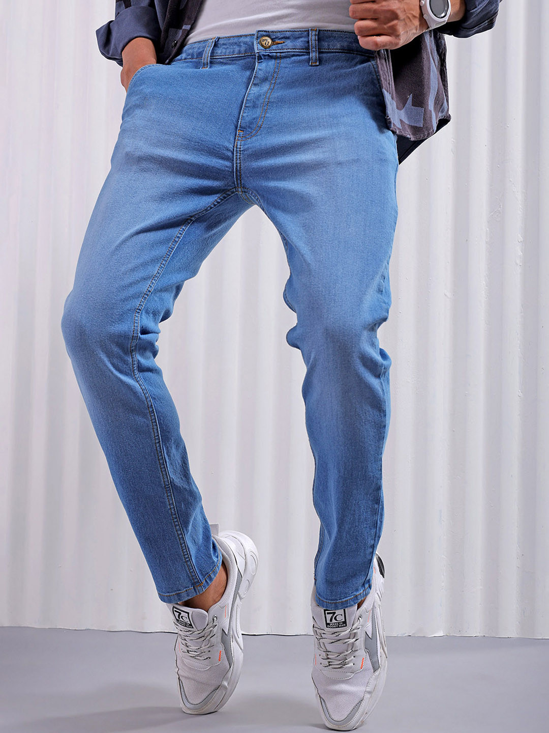 The Indian Garage Co Men Slim Fit Mid-Rise Clean Look Jeans