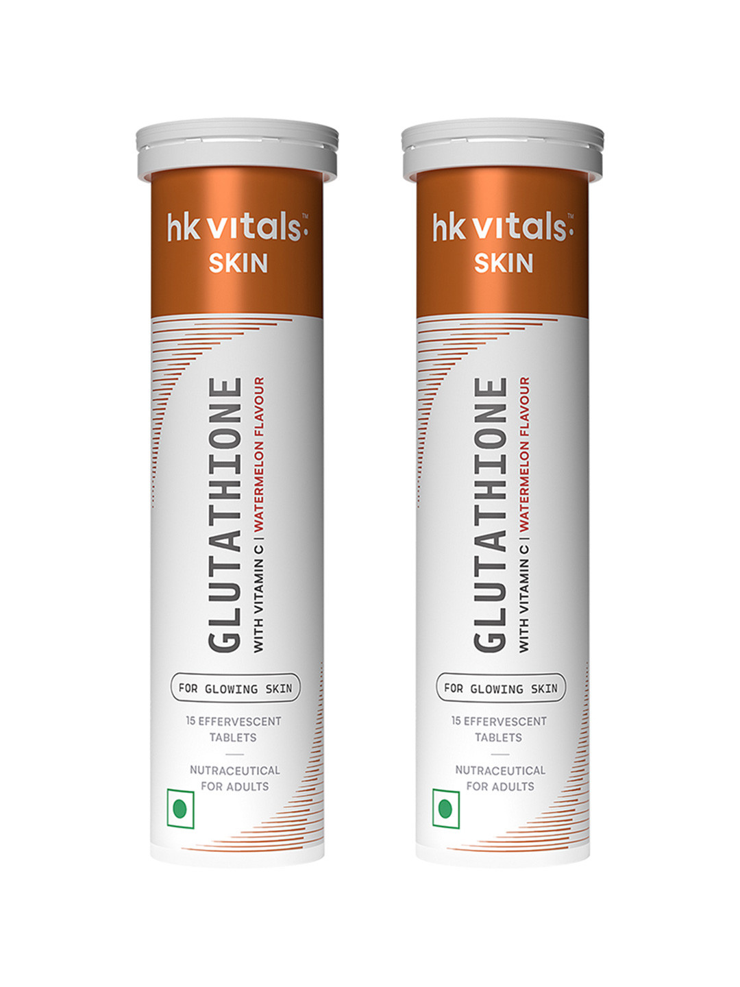 HK VITALS Set Of 2 Glutathione Tablets With Vitamin C- 15 Tablets Each - Watermelon Flavor