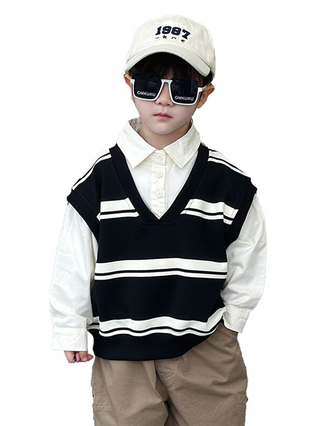 StyleCast x Revolte Boys Spread Collar Curved Casual Shirt