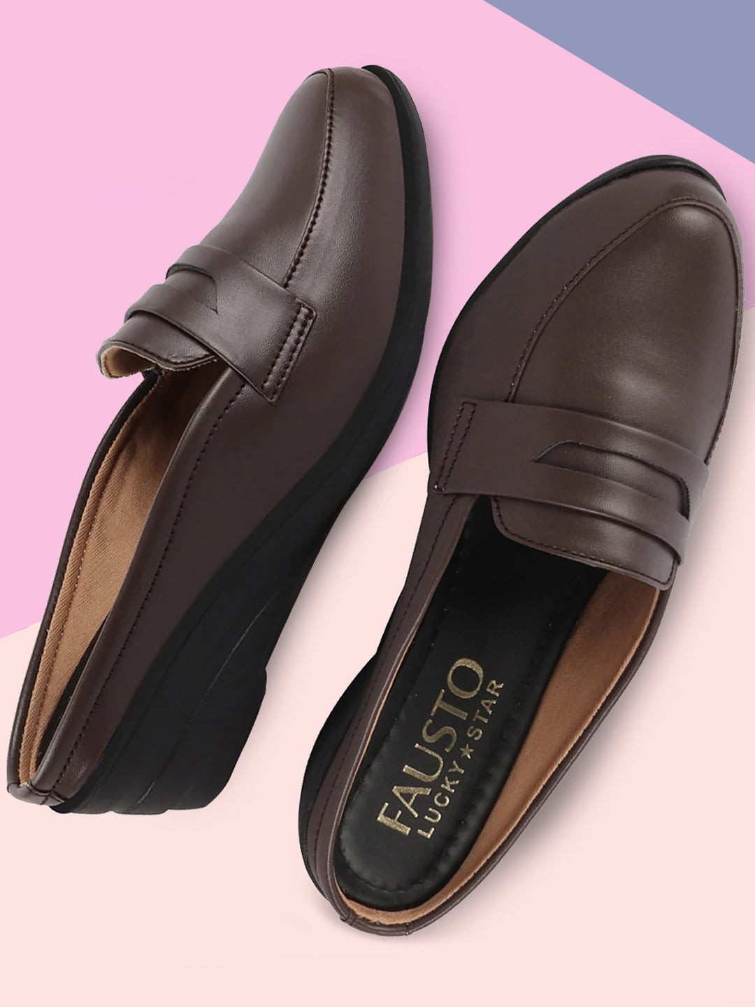 FAUSTO Round Toe Wedge Heeled Mules