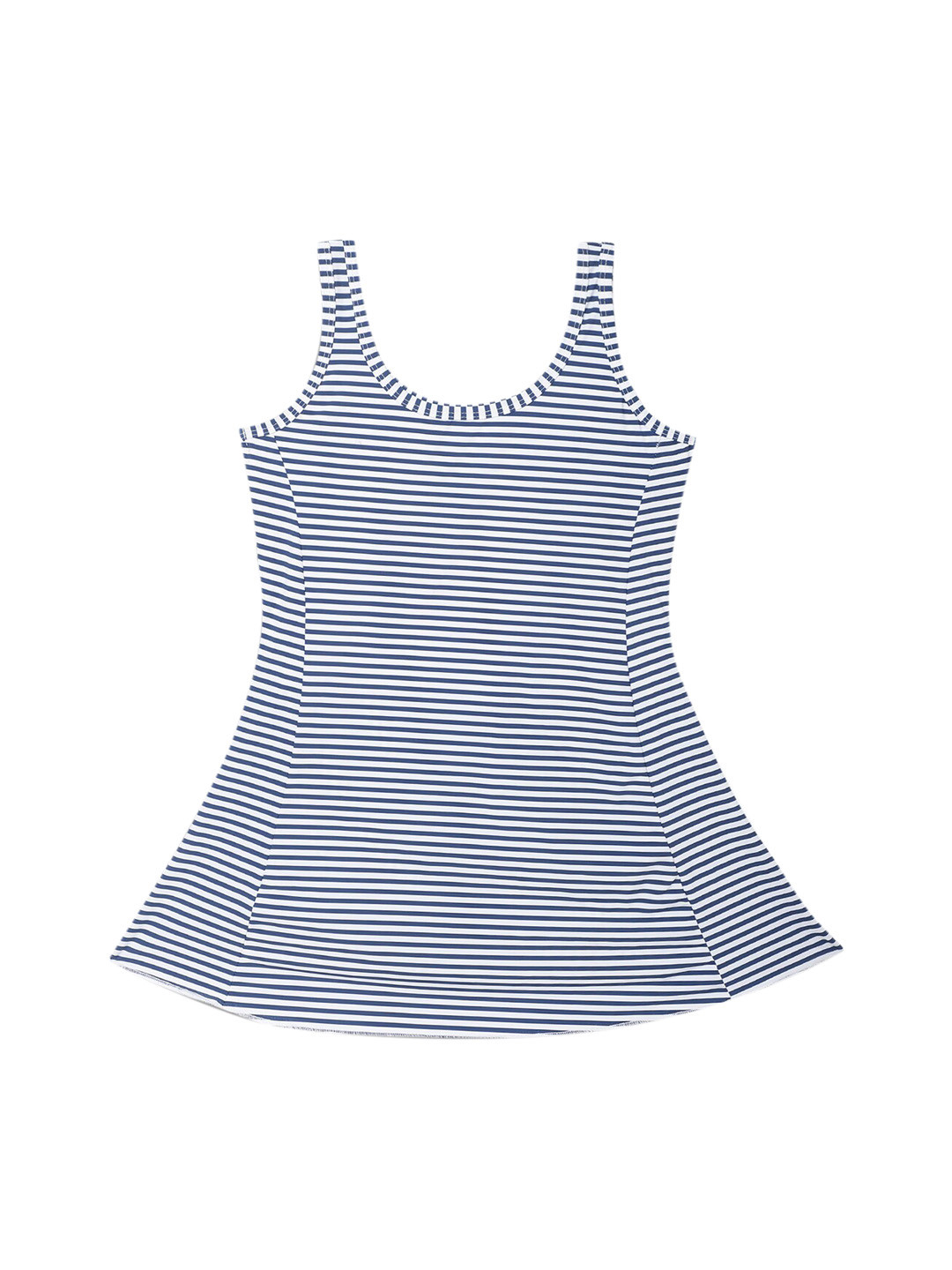 TAG 7 Girls Striped Round Neck A-Line Swimwear