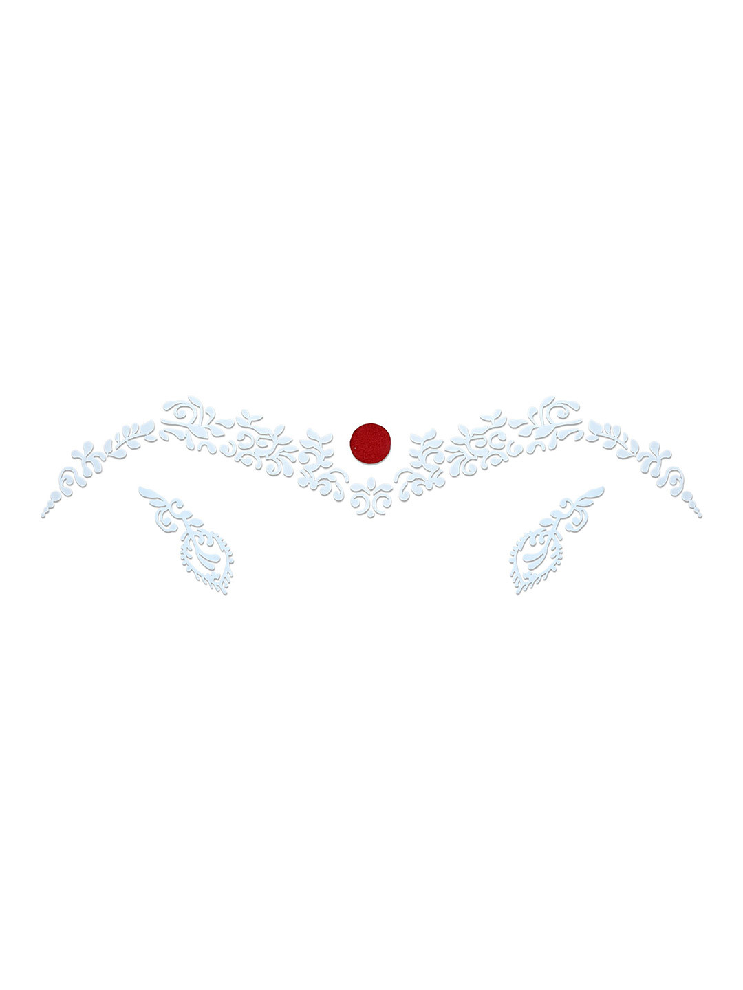 Comet Busters Handmade Traditional Designer Bindi - White & Red