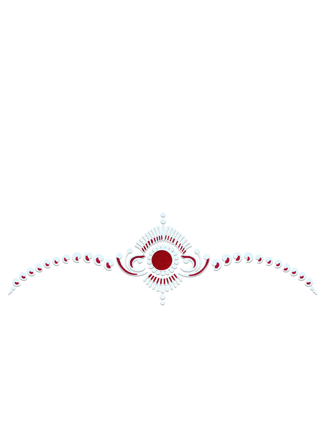 Comet Busters Handmade Traditional Designer Bindi - White & Maroon