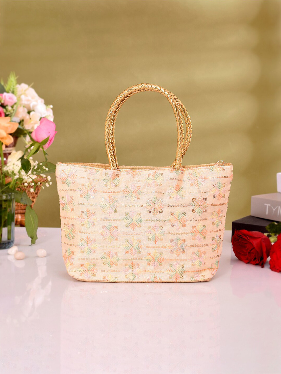 Kuber Industries Embellished Handheld Bag