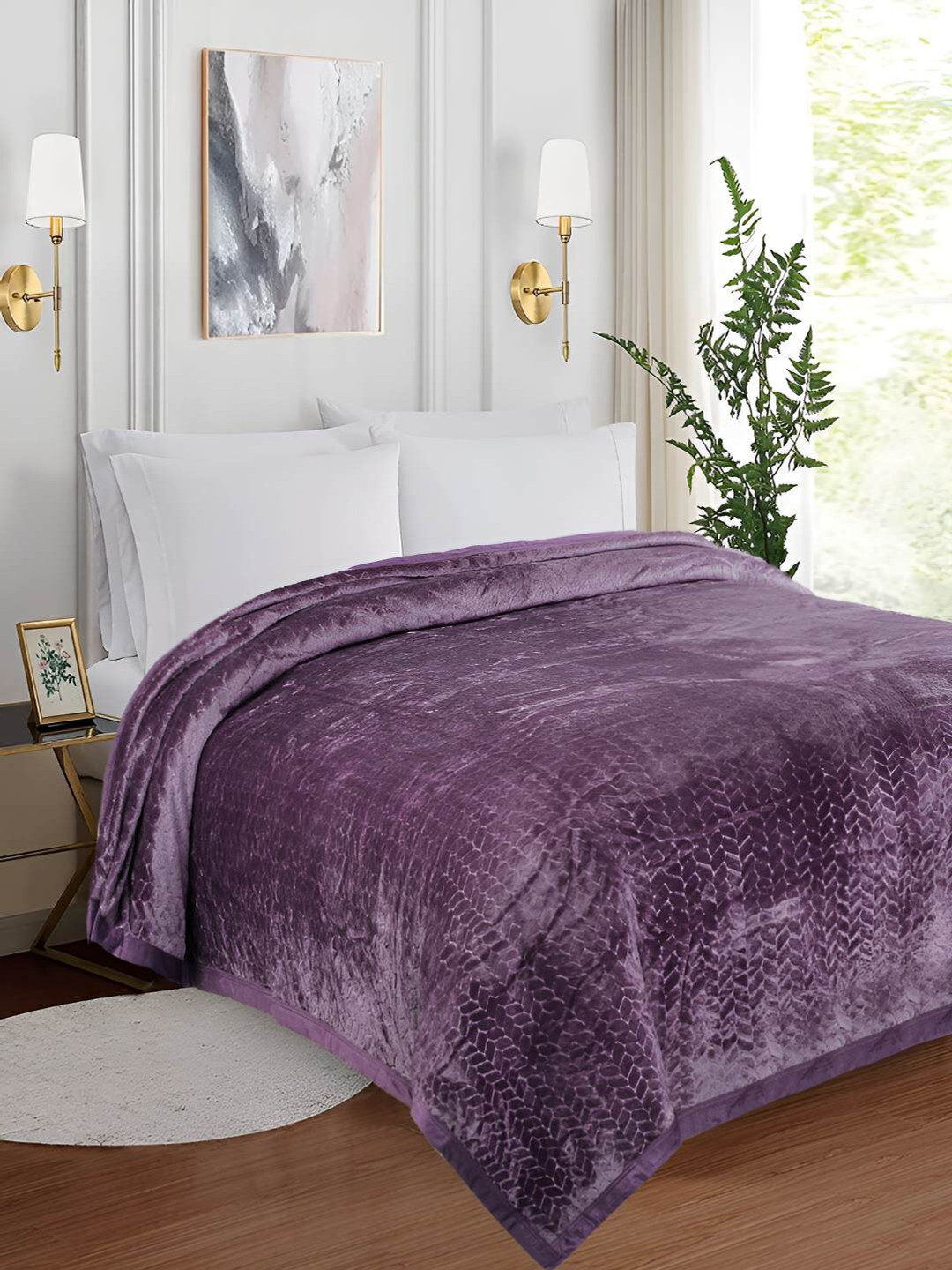 GAPU & BALY Violet AC Room 300 GSM Double Bed Blanket