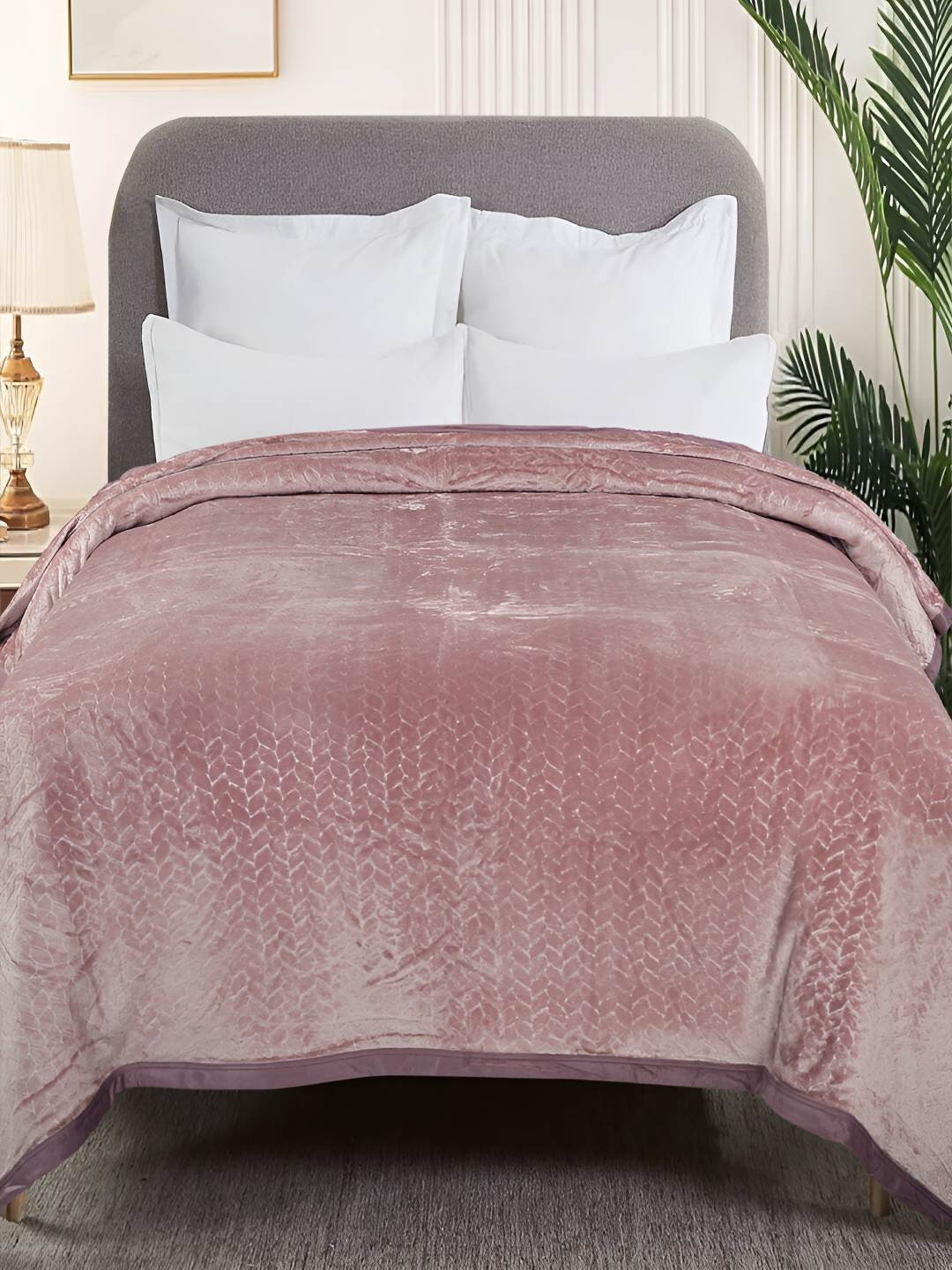 GAPU & BALY Rose Gold AC Room 300 GSM Double Bed Blanket