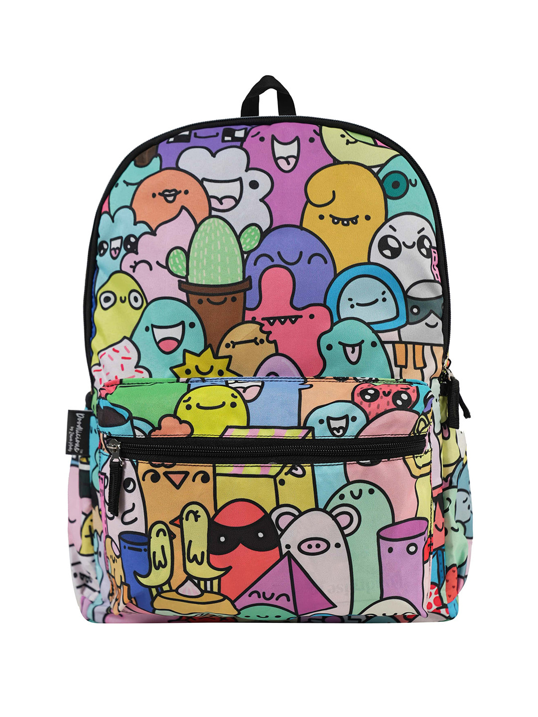 Doodlicious Graphic Casual Backpack with Compression Straps