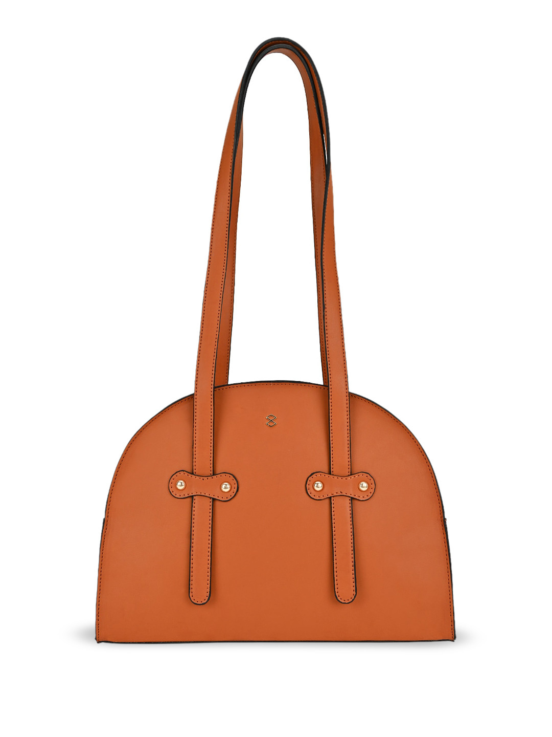 HORRA Zip Detail PU Half Moon Shoulder Bag