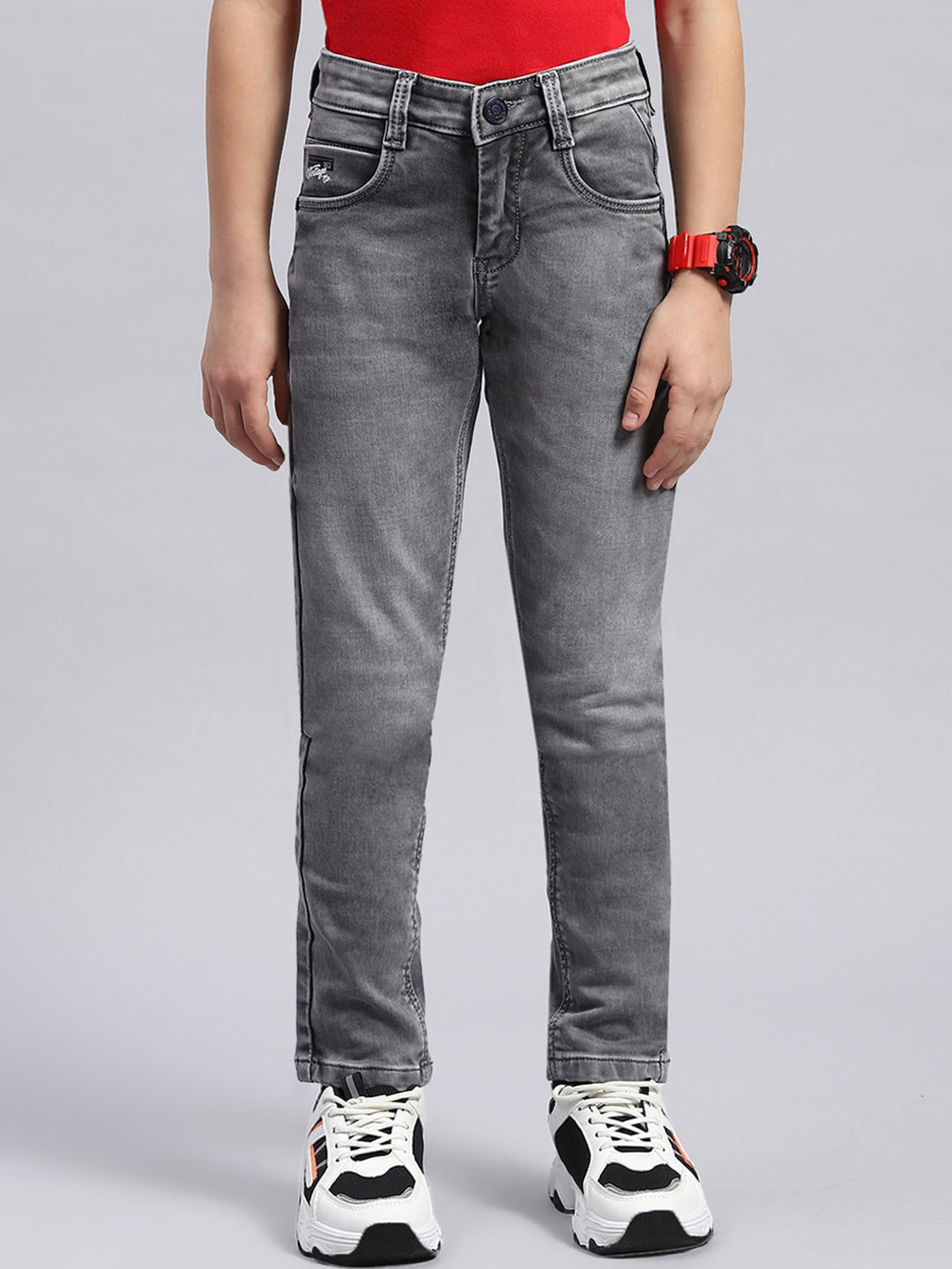 Monte Carlo Boys Clean Look Slim Fit Heavy Fade Stretchable Jeans
