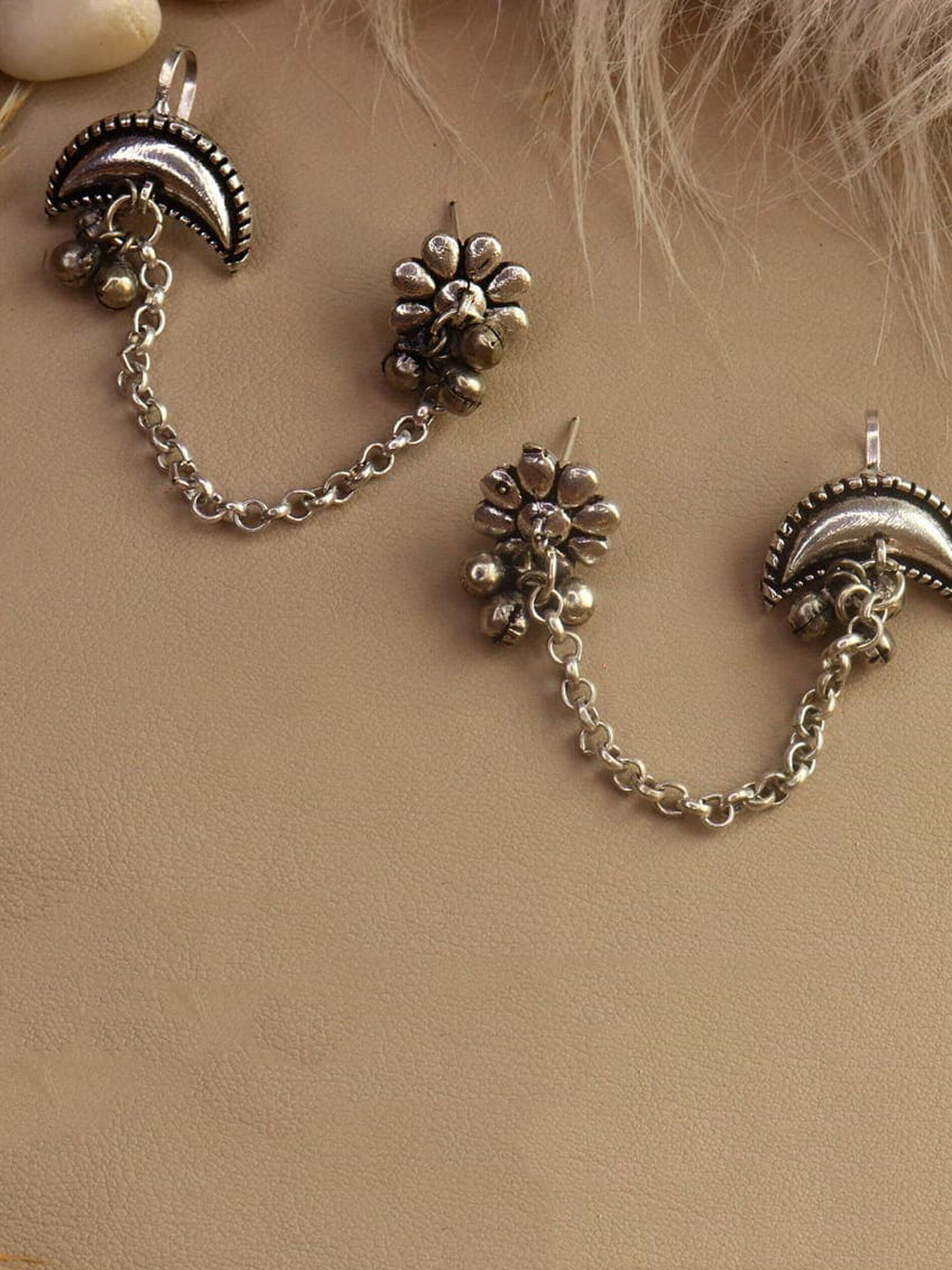 Dulcett Silver Plated Contemporary Drop Earrings