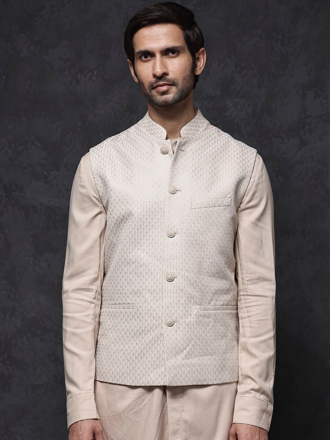 RARE RABBIT Men Lasmos-B1 Embroidered Nehru Jackets