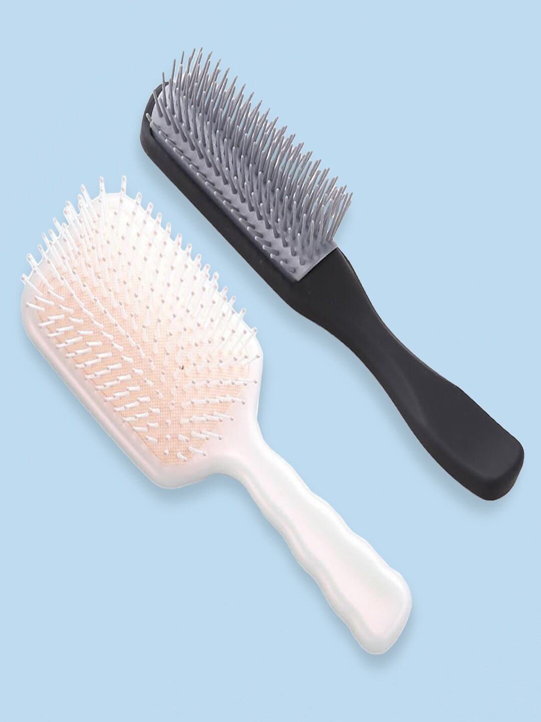 Kuber Industries Flexible Bristles Paddle Hair Brush & Straightens & Detangles Hair Brush