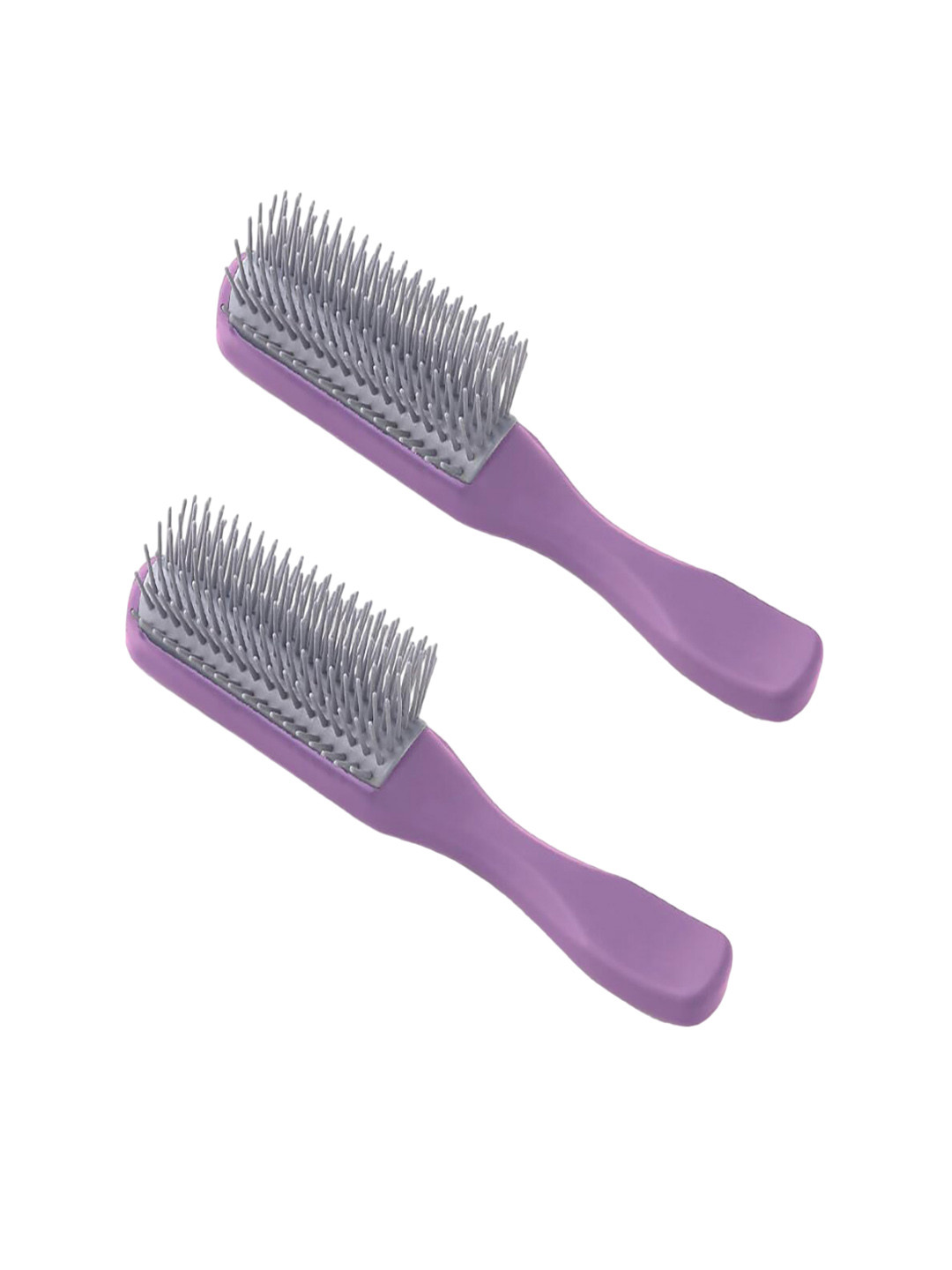 Kuber Industries Set Of 2 Paddle Hair Brush for Curly Wavy Hair - Purple