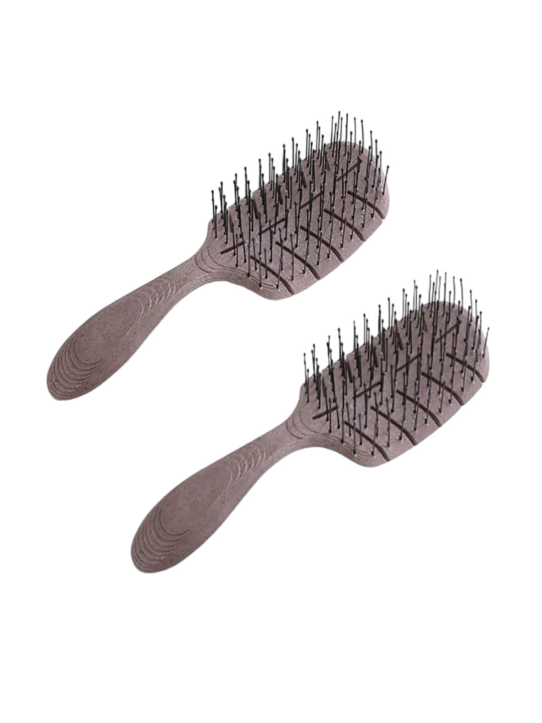 Kuber Industries Set of 2 Detangle Leaf Flexible Bristles Hair Brush