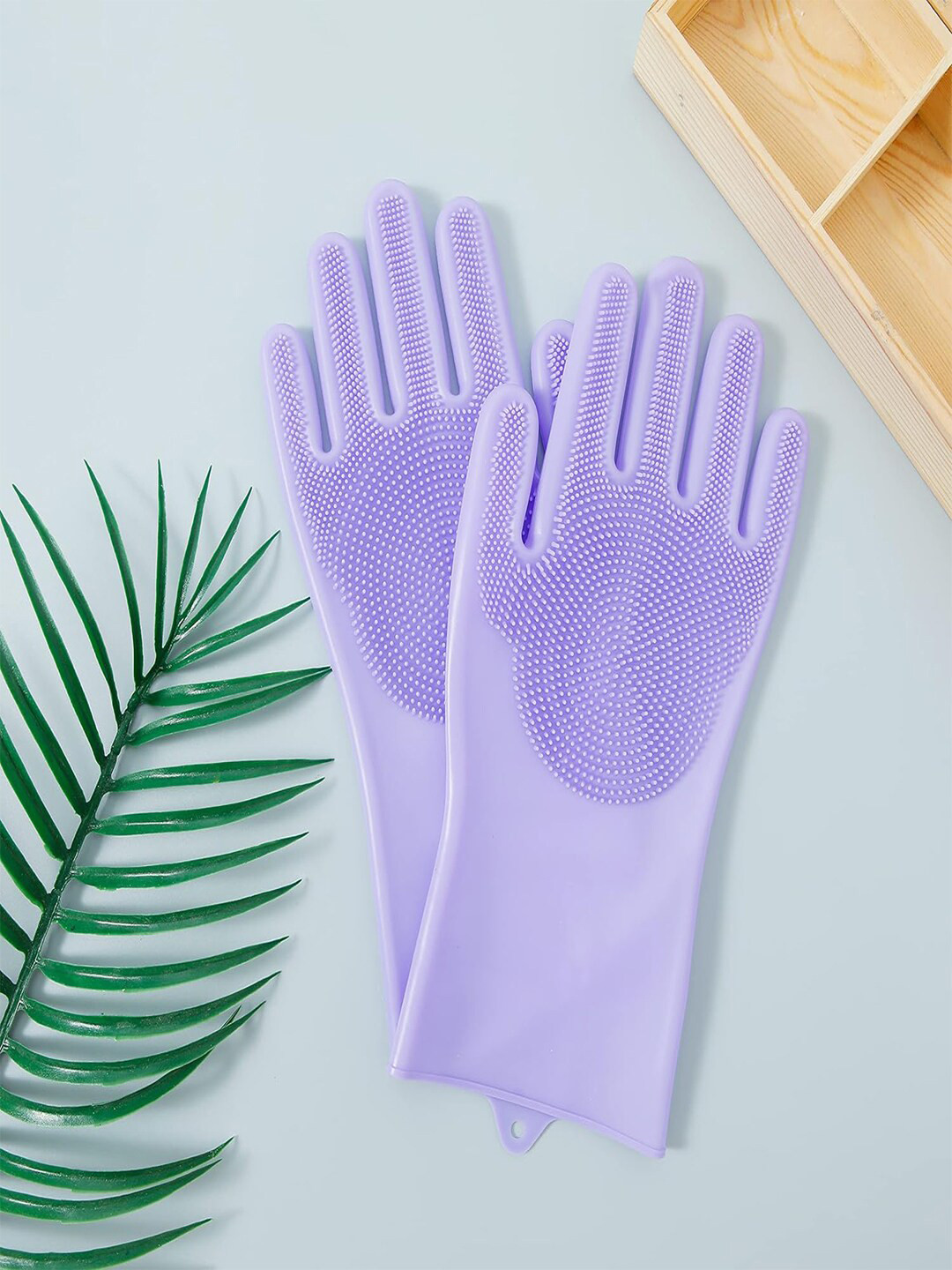 Kuber Industries Purple Silicon Non-Slippery & Durable Kitchen Gloves