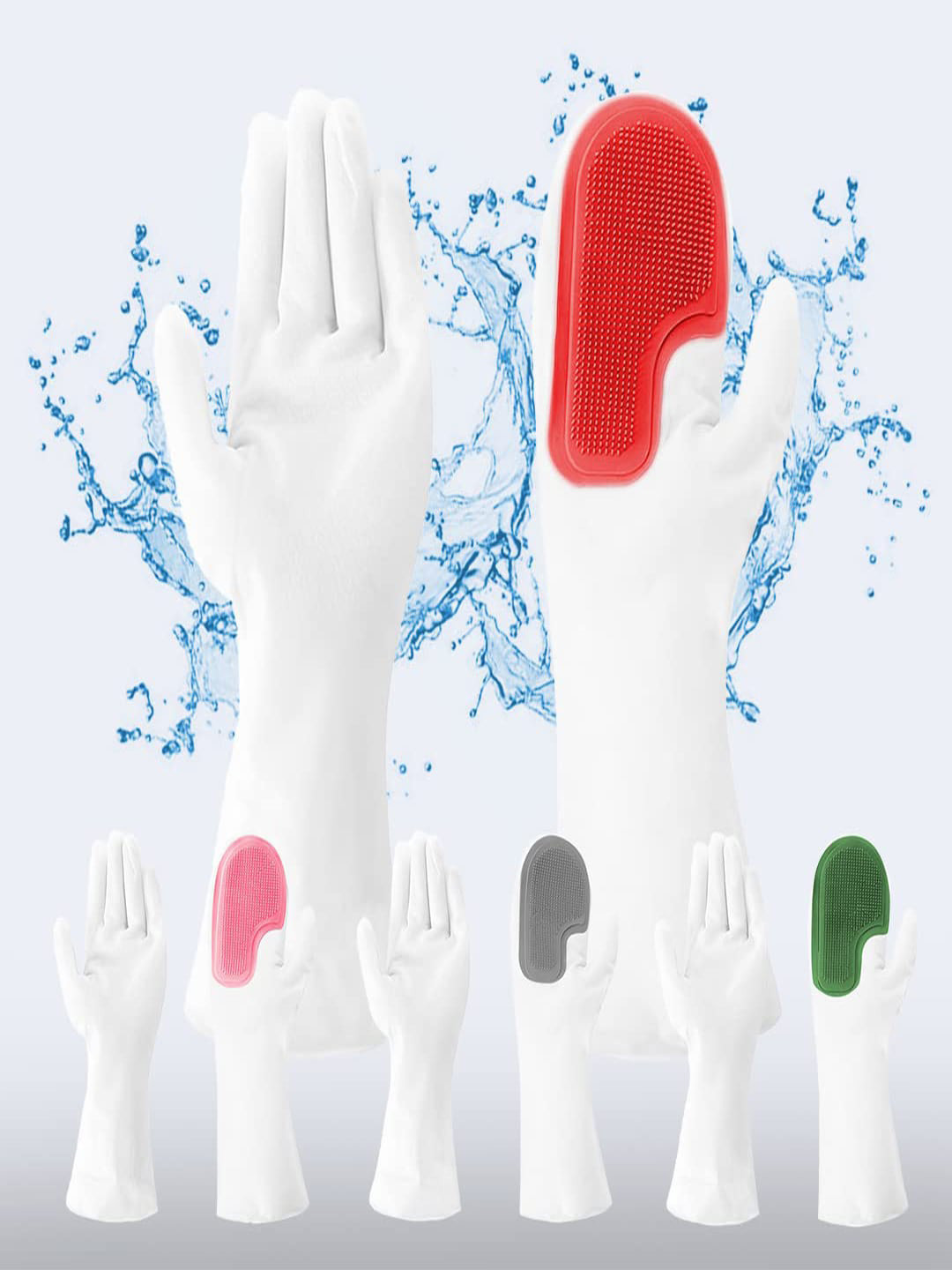 Kuber Industries Purple & White Silicon Non-Slippery & Durable Kitchen Gloves