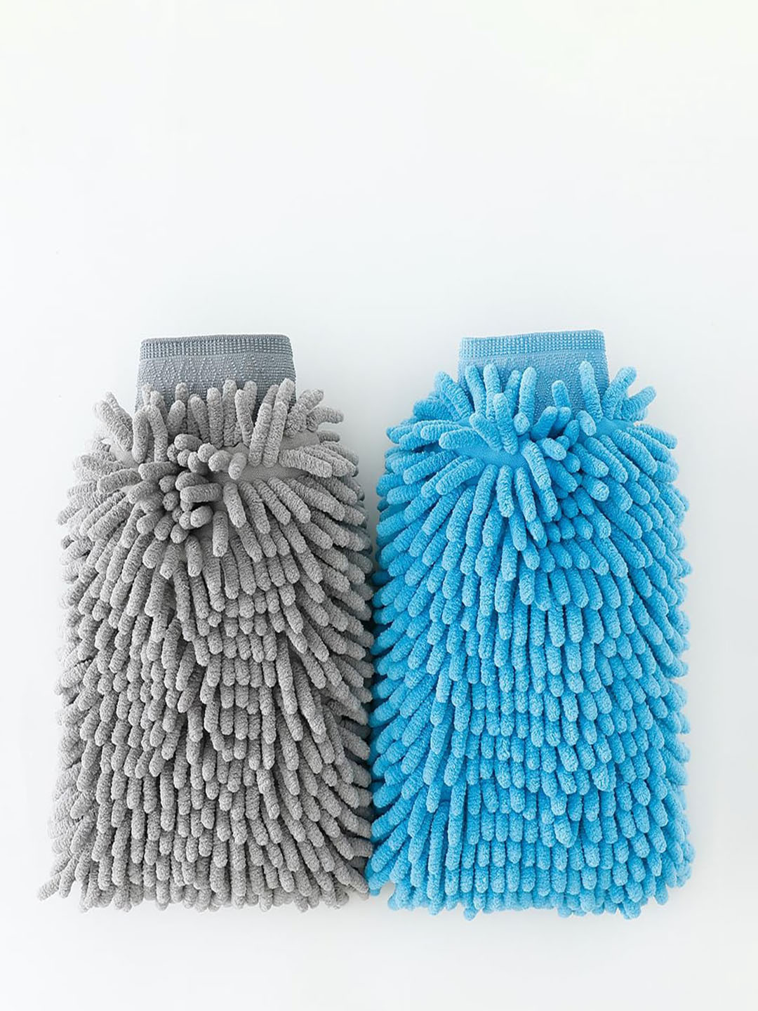 Kuber Industries Blue & Grey 2 Pieces Kitchen Cleaning Gloves