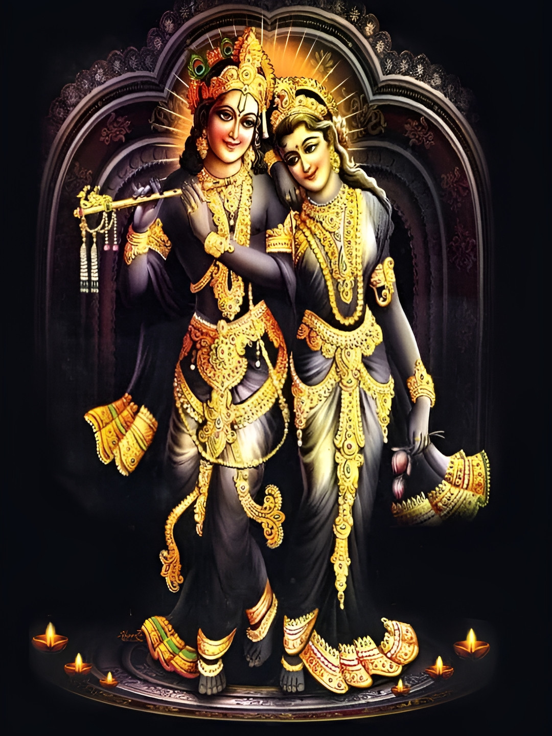 Wallpics Black & Gold-Toned Self Adviser Printed Waterpoof Wall Sticker