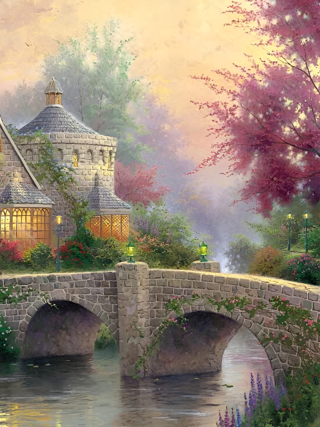 Wallpics Green & Red Painting Wall Poster