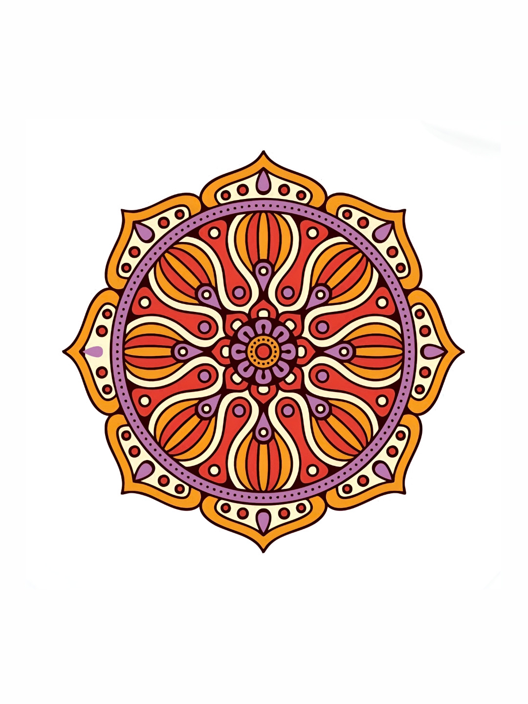 Wallpics Red & Purple Ethnic Motif Wall Poster